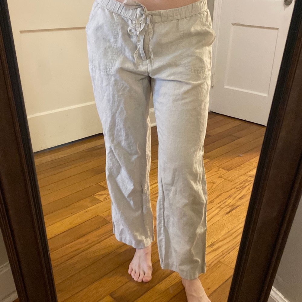 Liz Claiborne Khaki Linen Pants